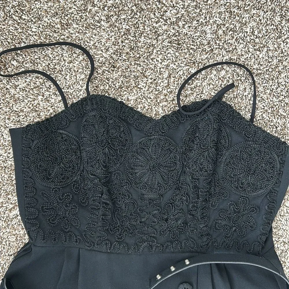 Vintage Kenar Dress Formal Sleeveless Black Maxi Crocheted Dress - Picture 12 of 15